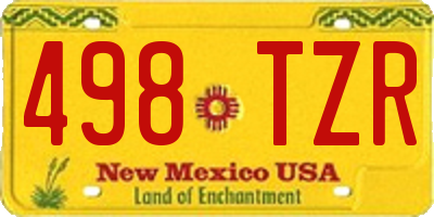 NM license plate 498TZR