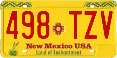 NM license plate 498TZV