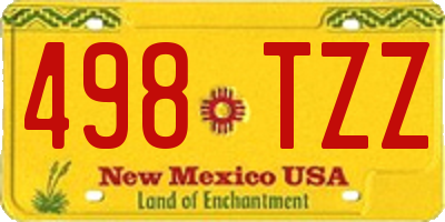 NM license plate 498TZZ