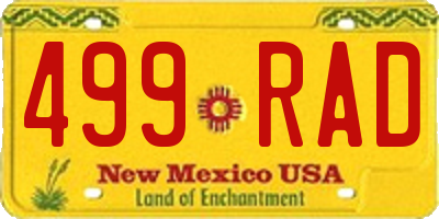 NM license plate 499RAD