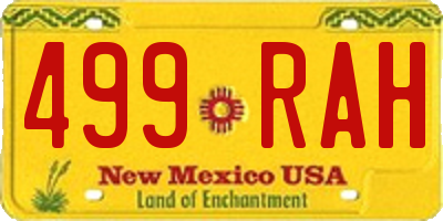 NM license plate 499RAH