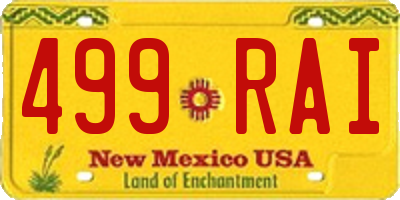 NM license plate 499RAI