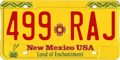 NM license plate 499RAJ