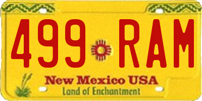 NM license plate 499RAM