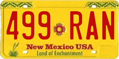 NM license plate 499RAN