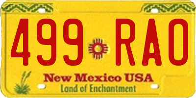 NM license plate 499RAO