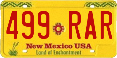 NM license plate 499RAR