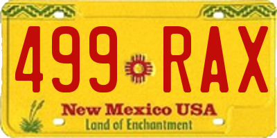 NM license plate 499RAX
