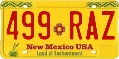 NM license plate 499RAZ