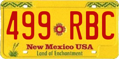 NM license plate 499RBC
