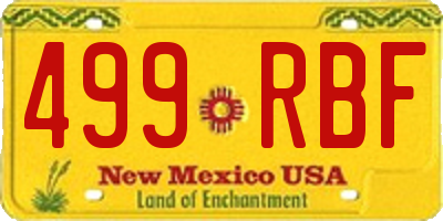 NM license plate 499RBF
