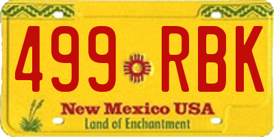 NM license plate 499RBK