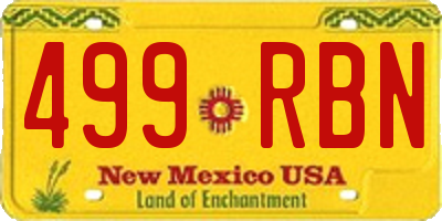 NM license plate 499RBN