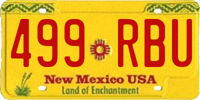 NM license plate 499RBU