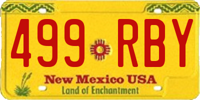 NM license plate 499RBY