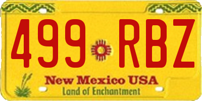 NM license plate 499RBZ