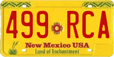 NM license plate 499RCA