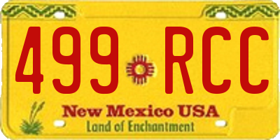 NM license plate 499RCC
