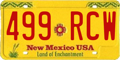NM license plate 499RCW