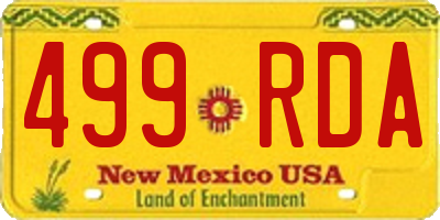 NM license plate 499RDA