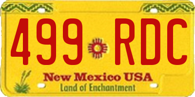 NM license plate 499RDC