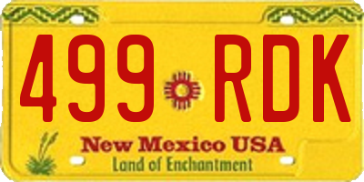 NM license plate 499RDK