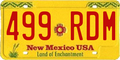 NM license plate 499RDM