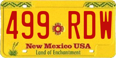 NM license plate 499RDW