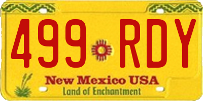 NM license plate 499RDY
