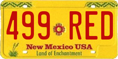 NM license plate 499RED