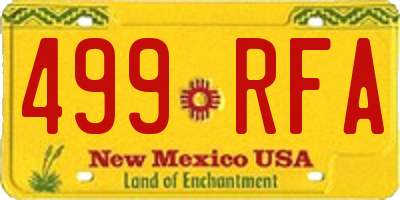 NM license plate 499RFA