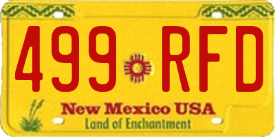 NM license plate 499RFD