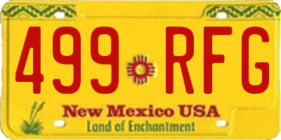 NM license plate 499RFG