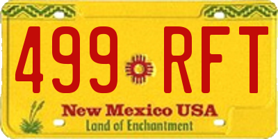 NM license plate 499RFT