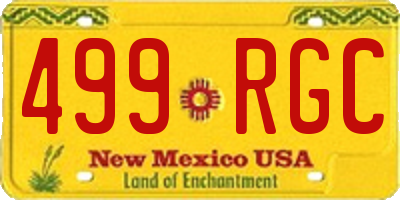 NM license plate 499RGC