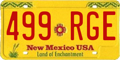 NM license plate 499RGE