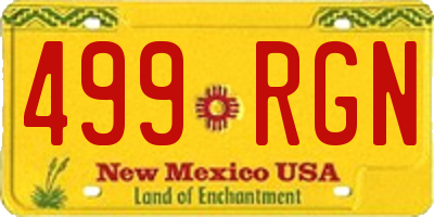 NM license plate 499RGN