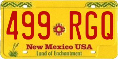 NM license plate 499RGQ