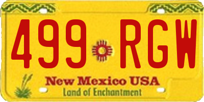 NM license plate 499RGW