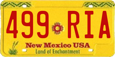NM license plate 499RIA