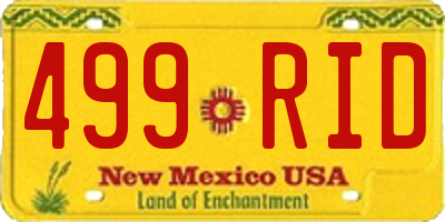NM license plate 499RID