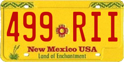NM license plate 499RII