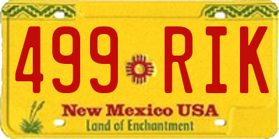 NM license plate 499RIK