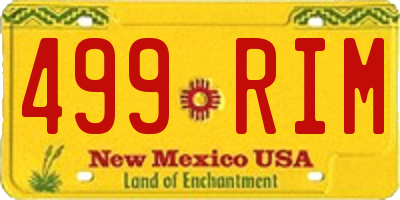 NM license plate 499RIM