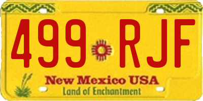 NM license plate 499RJF