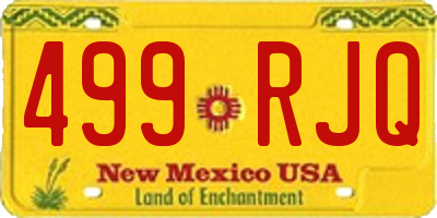 NM license plate 499RJQ