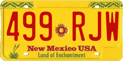 NM license plate 499RJW