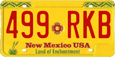 NM license plate 499RKB