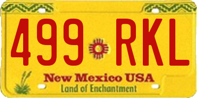 NM license plate 499RKL