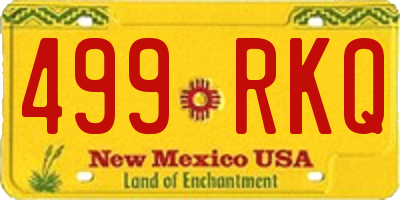 NM license plate 499RKQ